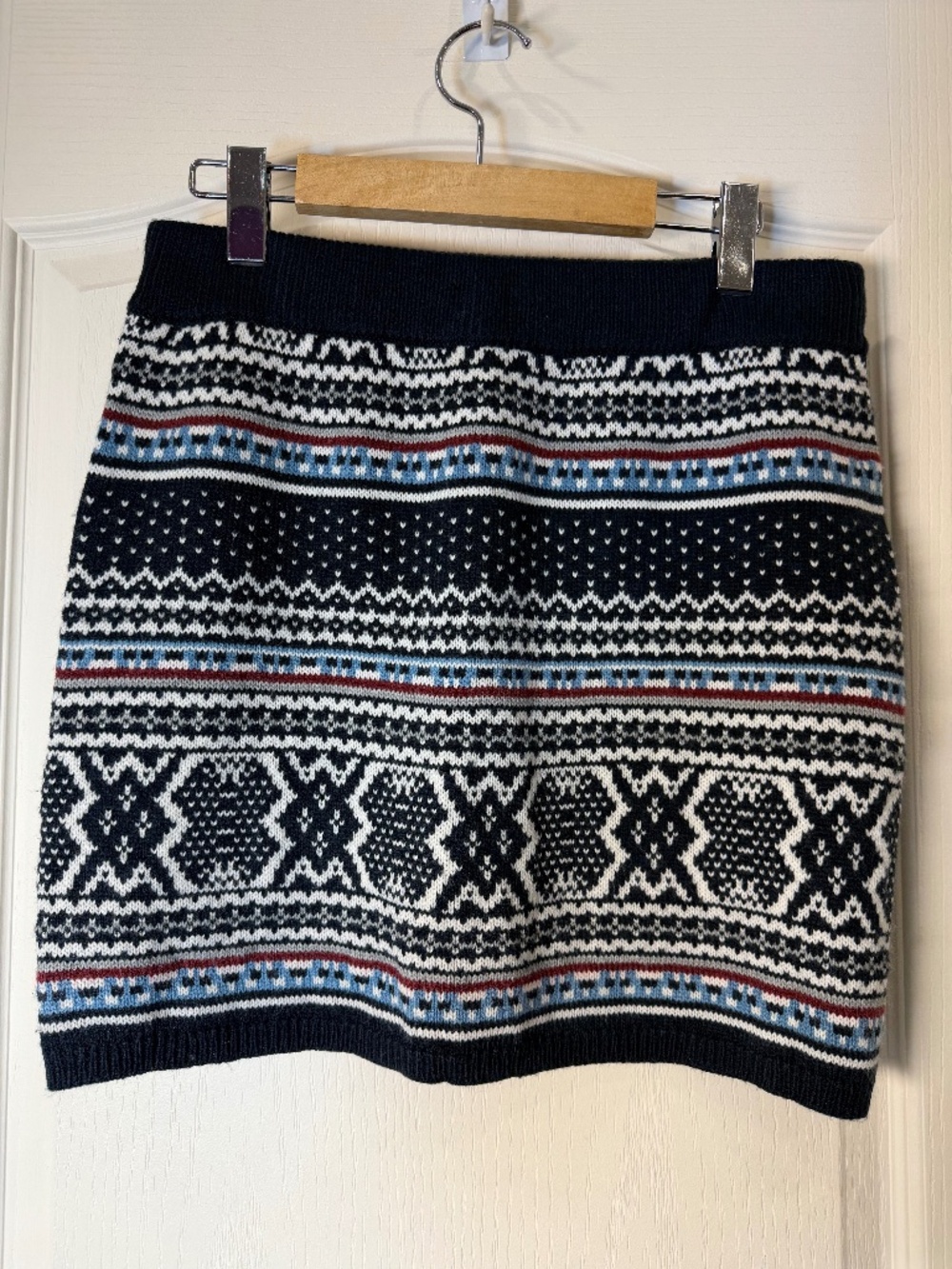 Twik Simons Fair Isle Knit Mini Skirt Women’s M Black Nordic Winter Preppy